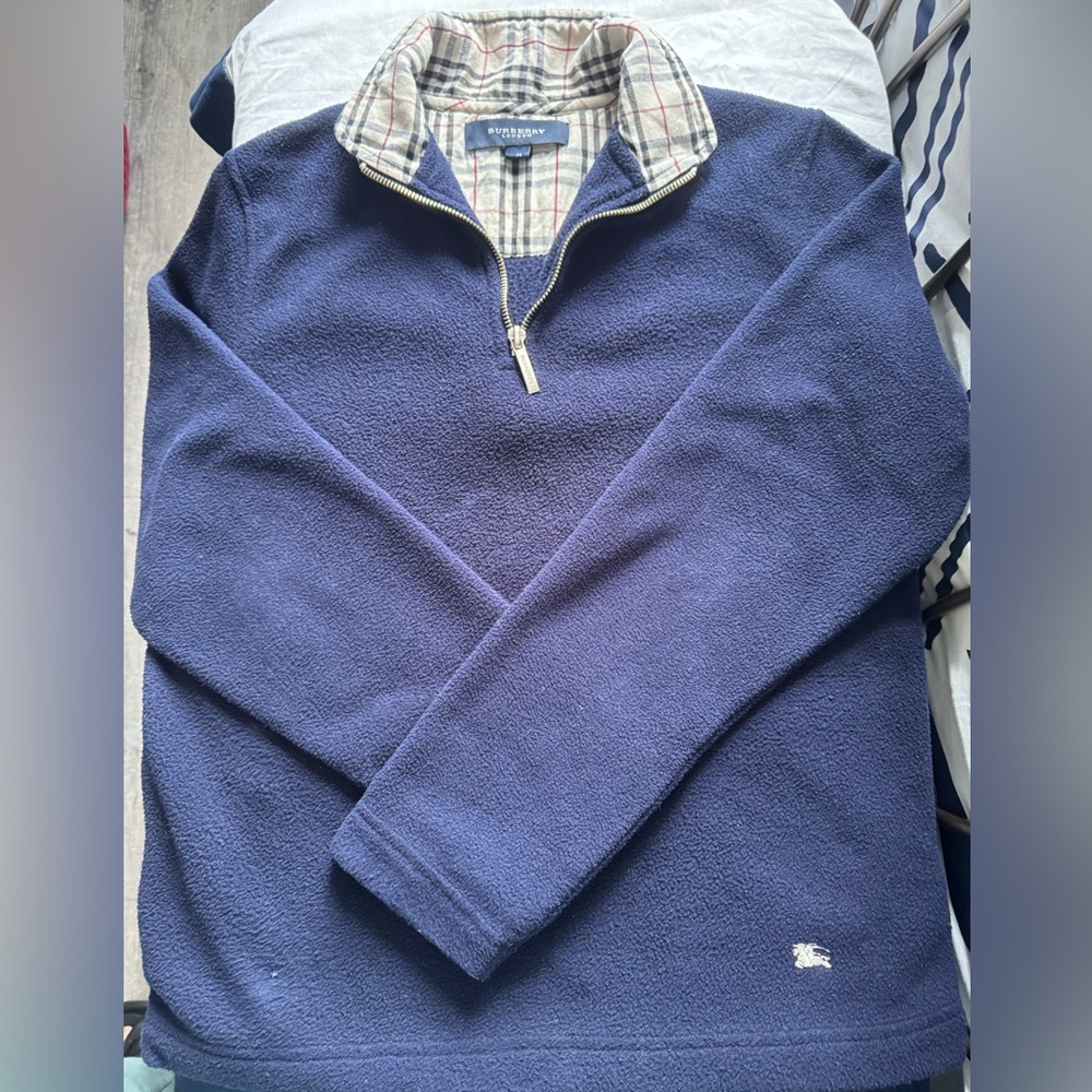 Burberry Dark Blue Knit with Metallic Zipper